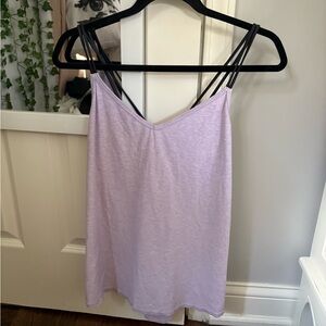 Lululemon Breezy Heathered Purple Athletic Yoga Tank